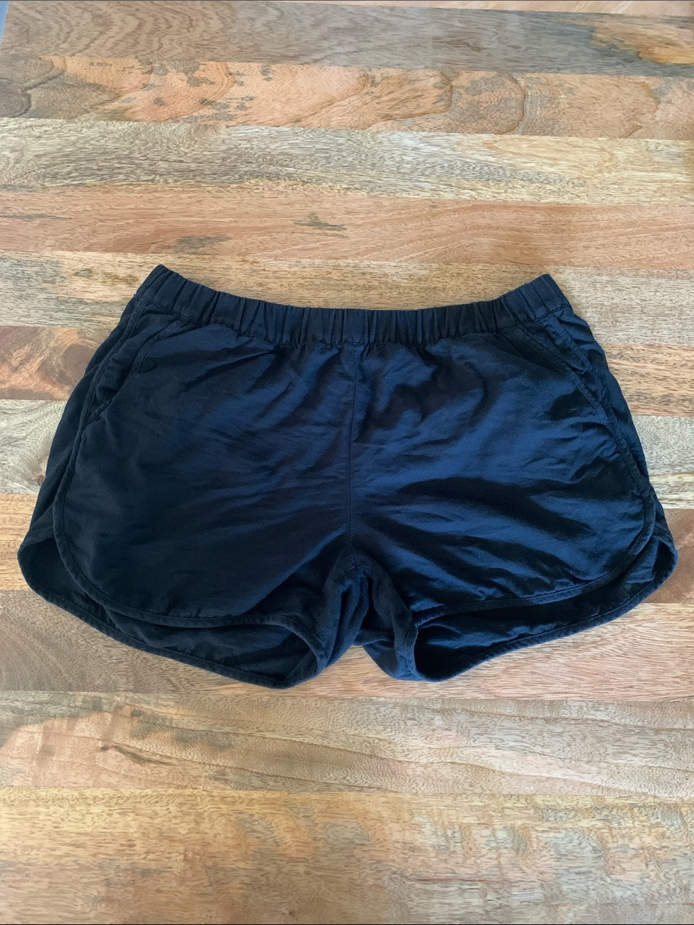 Madewell Black Curved Hem Elastic Waist Shorts S Small
